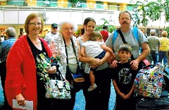 Becky Dorrough Diment; Julia (Judy) Kish Dorrough; Amanda, Darrah Clabaugh; David Diment; Spencer Claybaugh; airport in Orlando